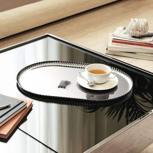 Plateau Pleats métal noir / 46 x 31 cm - Alessi - Noir - Acier