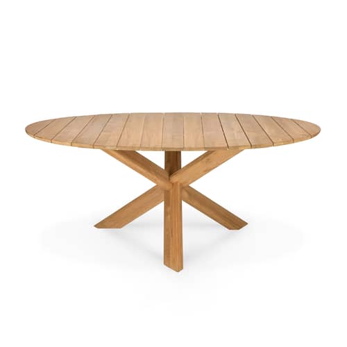Circle Outdoor Round table natural wood / Teak - Ø 163 cm / 6 people - Ethnicraft - Teak - Solid teak