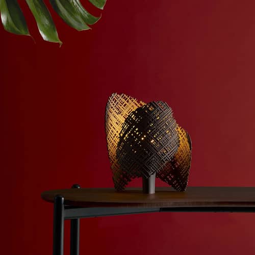 Tea Table lamp plastic material grey / L 28 x H 32.5 cm - Recycled material - Kartell - Anthracite - Recycled ABS