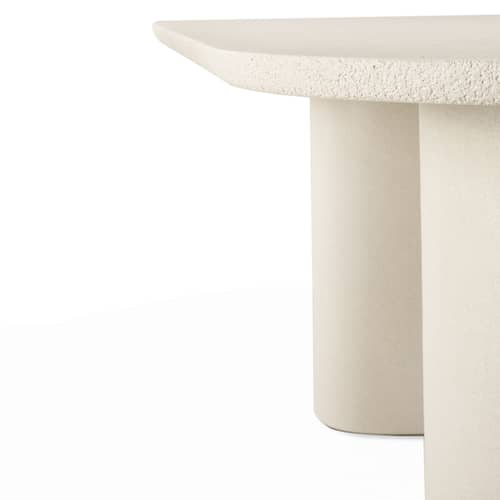 Table ovale Elements / 240 x 100 cm - 10 personnes / Microciment - Ethnicraft - Blanc cassé - Microciment verni