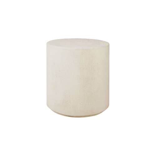 Beistelltisch Elements corian weiß / Ø 40 x H 42 cm - Mikrozement - Ethnicraft - Ø 40 cm / Gebrochen weiß - Mikrozement