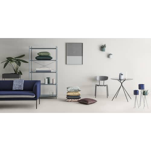 Chaise empilable Herman bois noir - Ferm Living - Noir - Acier laqué époxy, Contreplaqué de chêne laqué