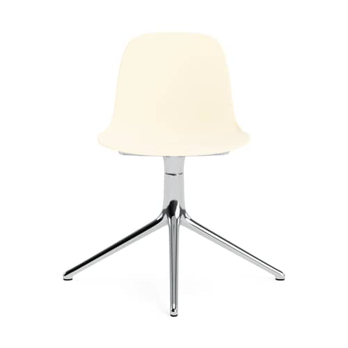 Chaise pivotante Form 4L plastique beige - Normann Copenhagen - Crème / Pied alu - Aluminium poli, Polypropylène