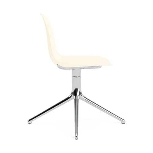 Chaise pivotante Form 4L plastique beige - Normann Copenhagen - Crème / Pied alu - Aluminium poli, Polypropylène