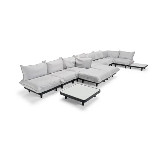 Chauffeuse Paletti tissu gris - Fatboy - Gris pierre - Mousse polyester, Polyéthylène recyclé, Tissu oléfine