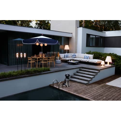 Cuscino per esterno King OUTDOOR tessuto blu / Tessuto Olefin - 66 x 40 cm - Fatboy - Blu tempesta - Schiuma di poliestere, Tessuto Olefina