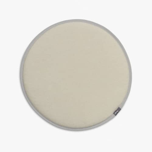 Cuscino per seduta Seat Dots tessuto bianco beige / Ø 38 cm - Reversibile - Vitra - Pergamena / Tabacco - Espanso, Tessuto