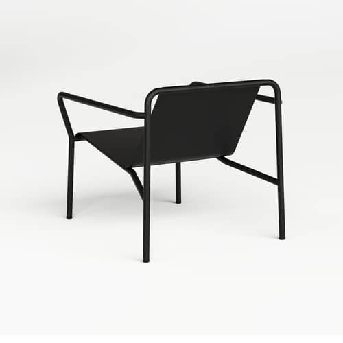 Fauteuil bas Panorama métal noir - TIPTOE - Noir Graphite - Acier thermolaqué