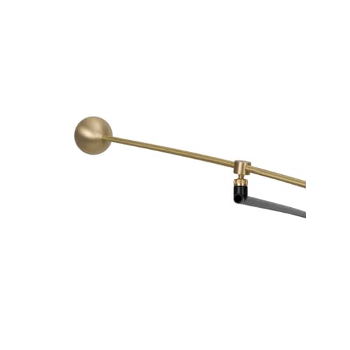 Wandleuchte mit Stromkabel G1 metall beige / Neuauflage des Originalmodells von 1951, Pierre Guariche - L 115 cm - SAMMODE STUDIO - Cremefarben glänzend - Aluminium, Messing
