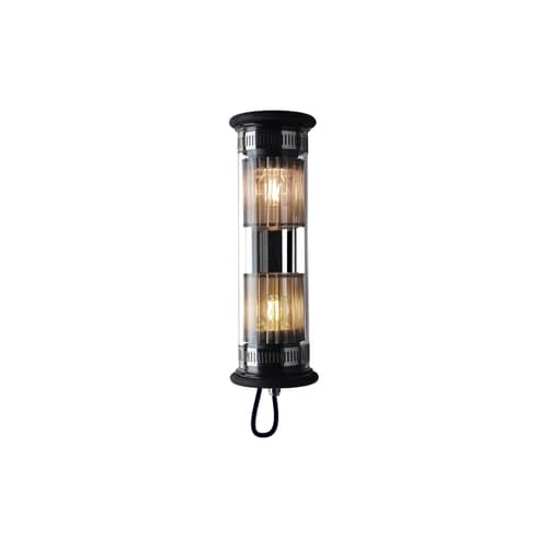 In The Tube 100-350 Outdoor wall light glass metal L 37 cm - DCW éditions - Silver / Silver mesh - Borosilicated glass, Stainless steel