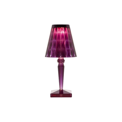 Kabellose, wiederaufladbare Außenlampe Big Battery LED plastikmaterial violett / H 37 cm - Aufladbar über USB - Kartell - Pflaumenblau - PMMA