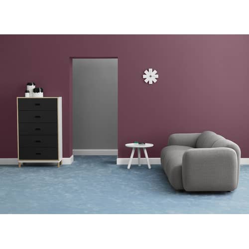 Comò Kabino metallo bianco legno naturale / L 74 x H 127 cm - 5 cassetti - Normann Copenhagen - Bianco & frassino - Alluminio laccato, Frassino naturale, MDF