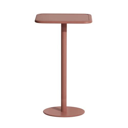 Mange-debout Week-end métal marron / 60 x 60 cm x H 105 cm - Aluminium - Petite Friture - Terracotta - Aluminium