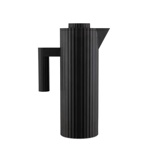 Pichet isotherme Plissé plastique noir / 1 L - Résine thermoplastique - Alessi - Noir - Résine thermoplastique, Verre
