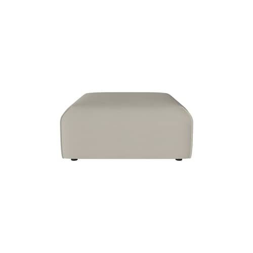 Pouf d\'extérieur Arke tissu beige / Canapé de jardin modulable - 90 x 90 cm - Bolia - Sable (tissu d\'extérieur Brezza) - Bois, Mousse, Tissu outdoor