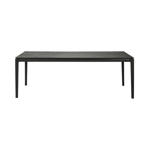 rechteckiger Tisch Bok holz schwarz / Eiche massiv  - 200 x 95 cm / 8 Personen - Ethnicraft - 200 x 95 cm / Schwarz - Getöntes Eichenholz