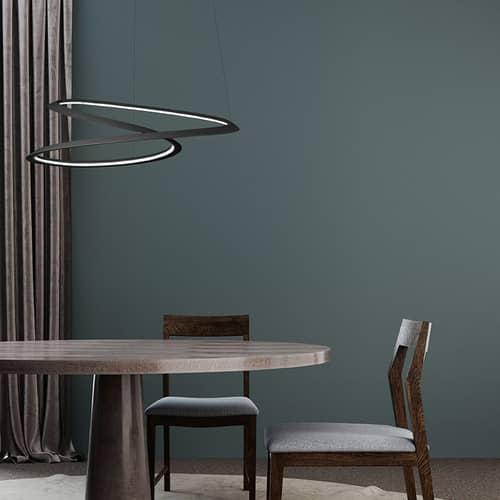 Suspension Kepler PETITE downlight LED / Ø 50 cm - Lumière vers le bas - Nemo - Noir - Aluminium extrudé, Méthacrylate
