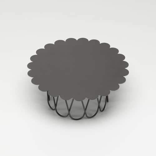 Table basse Flower Small métal gris / By Alexander Girard, 1977 - Ø 60 cm - Vitra - Anthracite - Acier laqué époxy