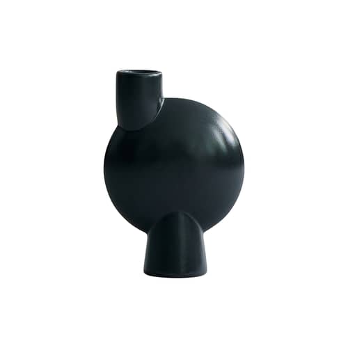 Vase Sphere Buble Medium céramique vert / H 26 cm - 101 COPENHAGEN - Vert foncé - Céramique