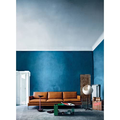 Canapé droit William Zanotta / 3 places - L 266 cm - Marron - Cuir ...