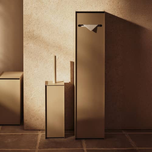Sama Bathroom bin metal beige / 5 liters - Ferm Living - Cashmere beige - Stainless steel