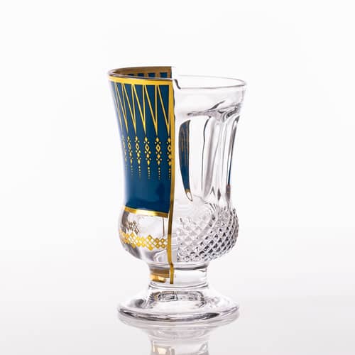 Bicchiere da cocktail Hybrid - Pannotia vetro multicolore / Set di 3 - 330 ml - Seletti - Pannotia - Vetro