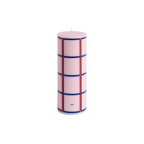 Bougie bloc Column / Ø 7 x H 20 cm - Hay - Rose, rouge, bordeaux et bleu foncé - Huile, Stéarine