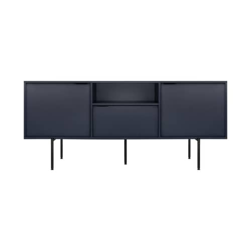 Buffet Bau bois bleu / L 180 x H 79 cm - NOO.MA - Bleu nocturne - Acier, Aluminium, Mélamine