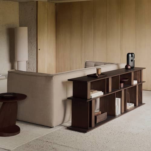 Canapé 2 places N701 tissu beige / L 205 cm - Ethnicraft - Beige (tissu standard) - Bois, Mousse PU haute densité, Tissu