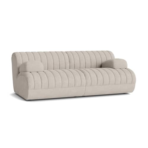 Canapé modulable Coltre tissu beige / 2 places - L 180 cm - Muuto - Sable - Bois certifié FSC, Mousse, Tissu