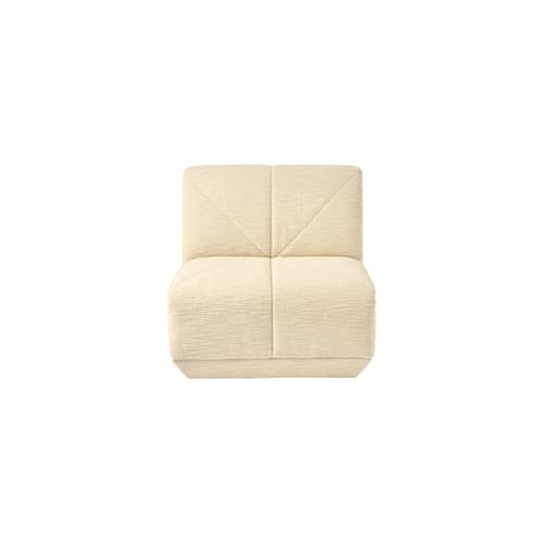 Chauffeuse Chill tissu beige / Tissu bouclette - Maison Sarah Lavoine - Ecru (tissu bouclette) - Bois, Mousse, Tissu bouclette