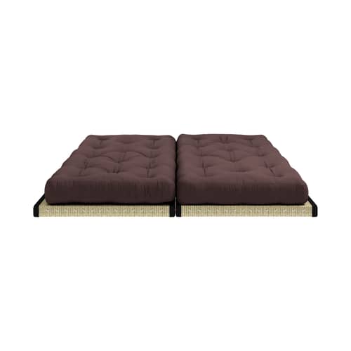 Divano convertibile Chico tessuto marrone / Modulare - L 200 cm - KARUP - Marrone 715 - Cotone, Fibre riciclate miste, Giunco intrecciato