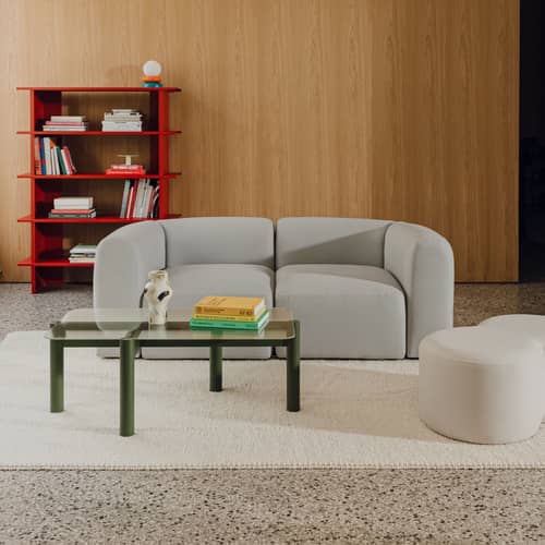 Table basse Kob vert / 105 x 55 x H 40,5 cm - NOO.MA - Vert forêt / Verre - FSC-certified solid beech wood, Soak glass