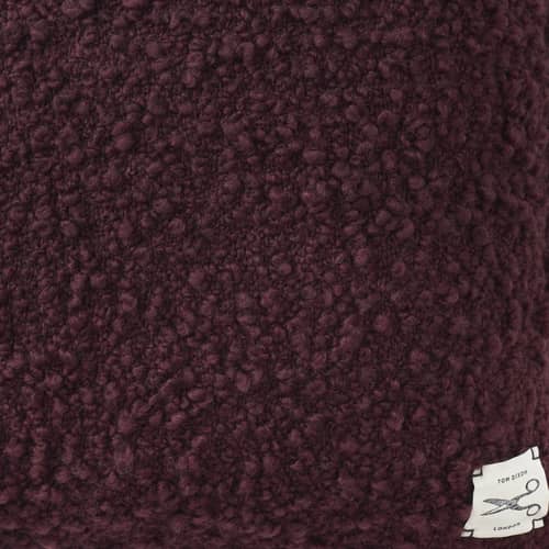 Coussin Bobble bordeaux / Tissé main - 45 x 45 cm - Tom Dixon - Bordeaux - Laine bouclée recyclée, Polyester recyclé