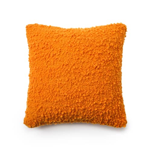 Coussin Bobble jaune / Tissé main - 45 x 45 cm - Tom Dixon - Ocre - Laine bouclée recyclée, Polyester recyclé