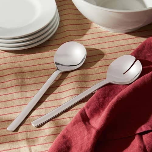 Couverts à salade Ovale métal - Alessi - Acier inoxydable brillant - Acier