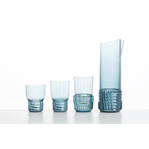 Trama Small Glass plastic material blue / H 11 cm - Kartell - Sky blue - Technopolymer