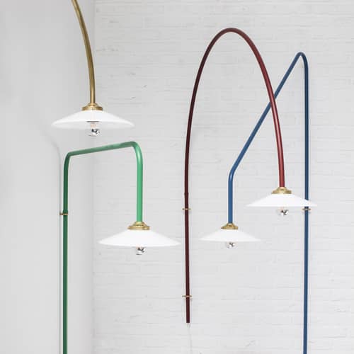 Wandleuchte mit Stromkabel Hanging Lamp n°3 metall rot / H 135 x B 137,5 cm - valerie objects - Rot - Glas, Stahl