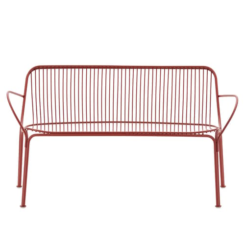 HiRay 2-seater outdoor sofa metal red / Metal - L 121 cm - Kartell - Rust red - Painted galvanized steel