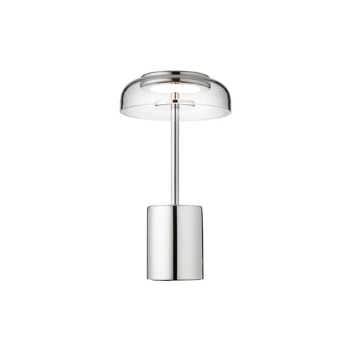 Lampada da esterno ricaricabile senza fili Blossi LED materiale plastico argento / H 26 cm - NUURA - Cromato / Trasparente - Acrilico, Metallo