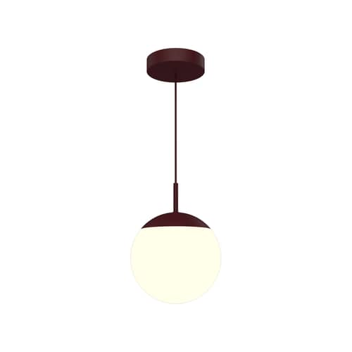 Mooon! LED Pendant metal glass purple / Glass sphere - Bluetooth - Ø 25 cm - Fermob - Black cherry - Aluminium, Glass