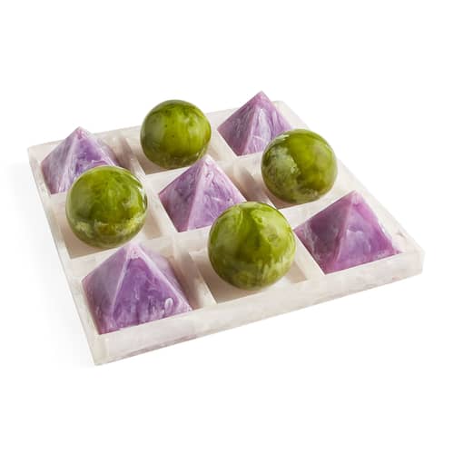 Mustique Tic-Tac-Toe Noughts and Crosses game plastic material multicoloured / Acrylics - Jonathan Adler - Amethyst & Olive - Acrylic