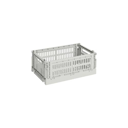 Panier Colour Crate plastique gris Small / 17 x 26,5 cm - Recyclé - Hay - Gris - Polypropylène recyclé