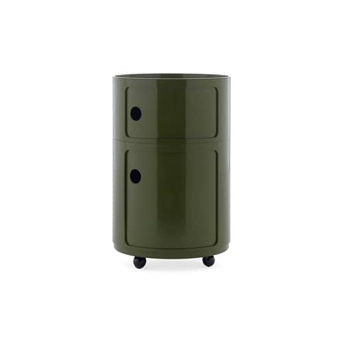 Rangement Componibili New Big plastique vert / 2 tiroirs - Ø 42 x H 61,5 cm - Kartell - Vert - ABS