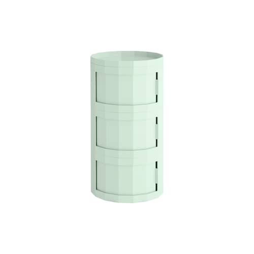 Rangement Facet High / H 66 cm - 3 portes / Avec roulettes - Hay - Vert menthe - ABS recyclé