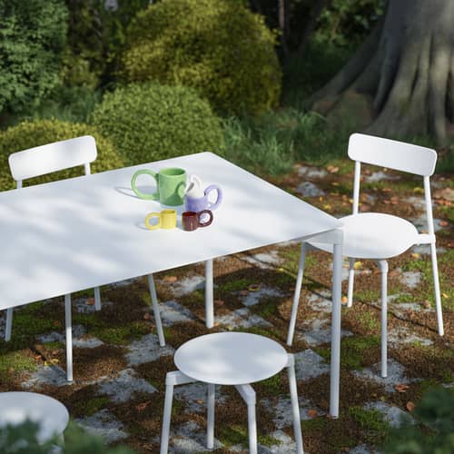 Sedia impilabile Fromme metallo bianco / Alluminio - Petite Friture - Bianco - Alluminio