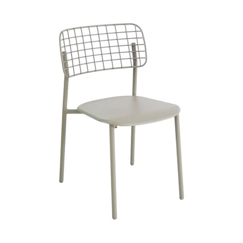 Sedia impilabile Lyze / Metallo - Emu - Grigio-verde - Acciaio inossidabile verniciato, alluminio verniciato