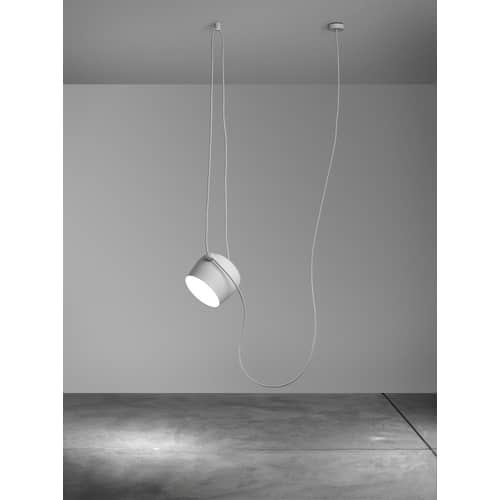 Sospensione AIM metallo bianco LED - Flos - Sospensione bianca - Alluminio, policarbonato