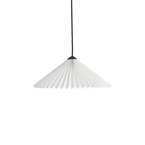 Suspension Matin tissu blanc / Ø 38 cm - Hay - Blanc - Coton enduit plissé