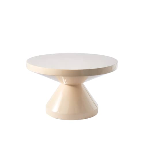 Table basse Zig zag /  Ø 60 x H 35 cm - Pols Potten - Beige - Polyester laqué